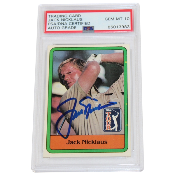 Jack Nicklaus Signed 1981 Donruss PGA Tour Rookie Card PSA Auto Grade GEM-MT 10 #85013983