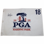 Collin Morikawa Signed 2020 PGA Championship At Harding Park Embroidered Flag JSA #WIT719926