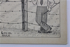 Original Pen & Ink 'Slice of Life' Golf Cartoon By Sullivan. 