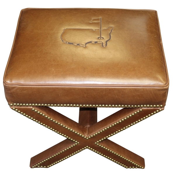 Augusta National GC Berckmans Place Masters Ltd Ed Brown Leather Ottoman