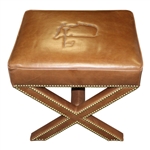 Augusta National GC Berckman's Place Masters Ltd Ed Brown Leather Ottoman
