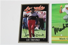 (4) British Open Champions Trevino, Daly, Charles & O'Meara Signed Golf Cards w/ JSA ALOA