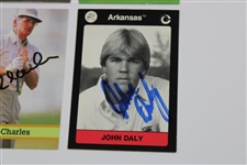 (4) British Open Champions Trevino, Daly, Charles & O'Meara Signed Golf Cards w/ JSA ALOA