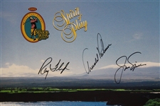 Palmer, Nicklaus, Floyd & Trevino Signed 1995 Skins Game Poster JSA ALOA