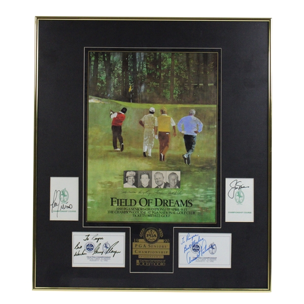 Big Three & Lee Signed PGA Senior Championship Poster Scorecard Presentation JSA ALOA