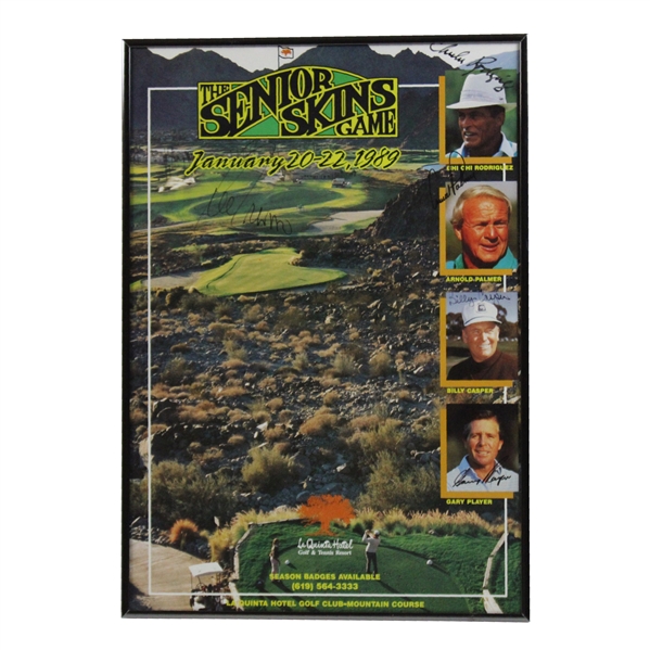Palmer, Casper, Player, ChiChi & Trevino Signed 1989 Senior Skins Poster - Framed JSA ALOA