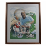 Arnold Palmer Signed World Of Golf Collage Print - Framed JSA ALOA