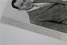 Bobby Jones 50th Birthday 1952 Wire Photo
