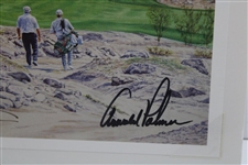 Arnold Palmer Signed Fitzpatrick Artist Proof Print 'With Caddie Nielsen In Desert' JSA ALOA