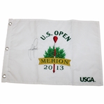 Justin Rose Signed 2013 US Open at Merion Embroidered Flag JSA ALOA