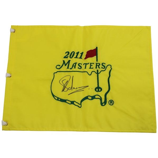 Charl Schwartzel Signed 2011 Masters Embroidered Flag JSA ALOA