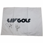 Phil Mickelson & Dustin Johnson Signed LIV Golf Flag JSA ALOA