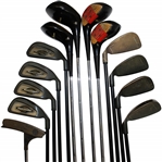 Johnny Carson's Personal Used Irons, Woods & Putter in Full Size 'Here's Johnny' Golf Bag