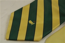 Three (3) Augusta National Golf Club Used Silk Ties - Yellow/Striped/Green