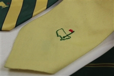 Three (3) Augusta National Golf Club Used Silk Ties - Yellow/Striped/Green