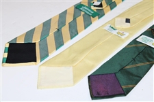 Three (3) Augusta National Golf Club Used Silk Ties - Yellow/Striped/Green