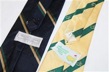 Two (2) Augusta National Golf Club Used Silk Ties - Navy/Striped