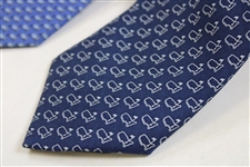 Two (2) Silk Ties - Augusta National Golf Club & The Masters - Lt Blue/Dk Blue