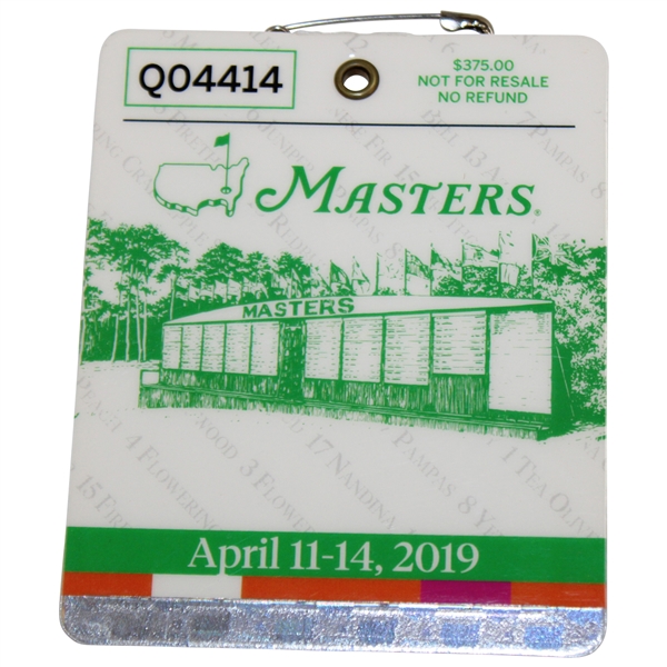 2019 Masters Tournament SERIES Badge #Q04414 - Tiger Woods Winner