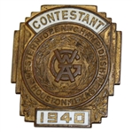 1940 Western Open WGA Contestant Badge - Jimmy Demaret Winner