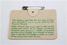 1967 Masters Tournament SERIES Badge #940 - Low Number - Gay Brewer Winner