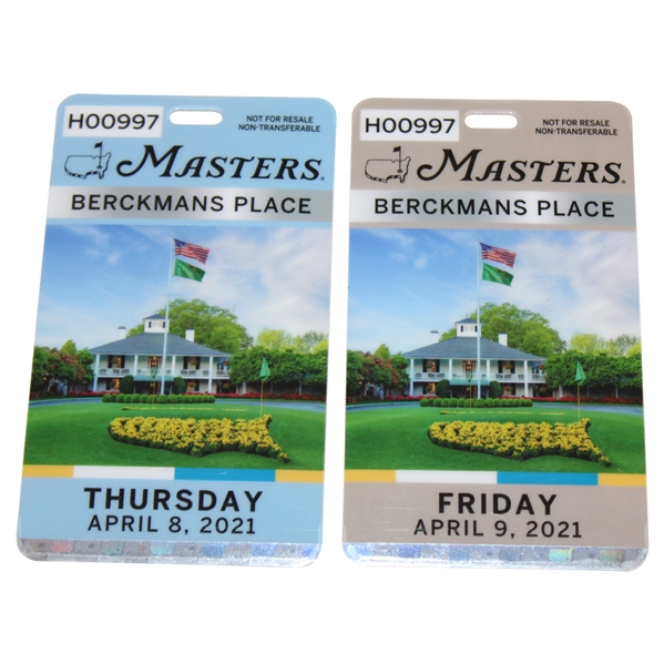 2021 Masters Tournament Thursday & Friday Berckmans Place Badges - #H00997
