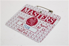 1986 Masters Tournament SERIES Badge #A7116 - Jack Nicklaus Winner