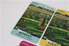 Complete 2020 Masters Tournament Monday-Sunday Berckman's Place April Badges - Unused