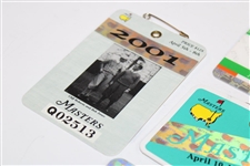 1997, 2001, 2002, 2005 & 2019 Masters Tournament SERIES Badges - All Tiger Woods Masters Wins