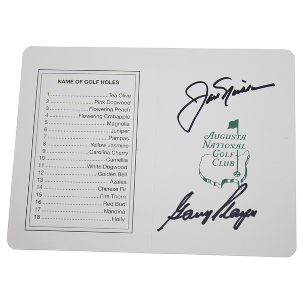 Jack Nicklaus & Gary Player Signed Augusta National Golf Club Scorecard JSA ALOA