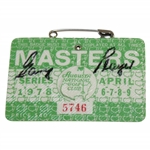 Gary Player Signed 1978 Masters Tournament SERIES Badge #5746 JSA ALOA