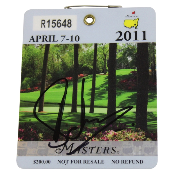 Charl Schwartzel Signed 2011 Masters Tournament SERIES Badge #R15648 JSA ALOA