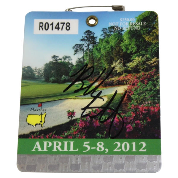 Bubba Watson Signed 2012 Masters Tournament SERIES Badge #R01478 JSA ALOA
