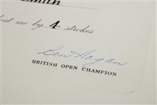 Ben Hogan Signed 1953 The Open Championship Challenge Certificate JSA ALOA