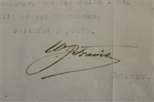 Walter Travis Signed 1913 American Golfer Letterhead Letter - October 23rd JSA ALOA