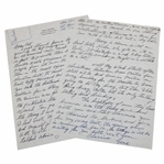 Gene Sarazen Signed 1964 Hand Written Letter To Writer Pat Ward Thomas - 1935 Masters Content! JSA ALOA