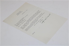 Francis Ouimet Signed 1957 Letter Mentioning Bobby Jones on Ouimet Letterhead - December 2nd JSA ALOA