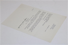 Francis Ouimet Signed 1957 Letter Mentioning Bobby Jones on Ouimet Letterhead - December 2nd JSA ALOA