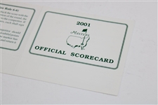 2001 Masters Tournament Official Unused Scorecard - Tiger Woods Winner