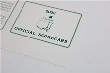 2002 Masters Tournament Official Unused Scorecard - Tiger Woods Winner