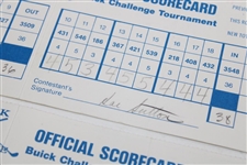Sutton, Jacobsen, Daly, Love III & others Signed Official Used 1997 Buick Challenge Scorecards