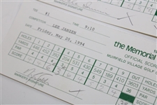 Irwin, Janzen, Strange & others Signed Official Used 1994 & 1999 The Memorial Scorecards