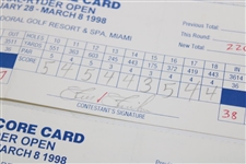 Price, Calc, Leonard, Montgomerie & others Signed Official Used 1998 Doral-Ryder Open Scorecards