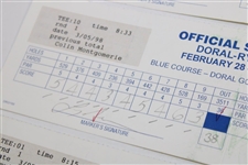 Price, Calc, Leonard, Montgomerie & others Signed Official Used 1998 Doral-Ryder Open Scorecards