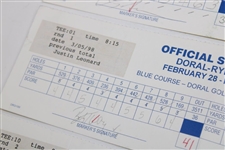 Price, Calc, Leonard, Montgomerie & others Signed Official Used 1998 Doral-Ryder Open Scorecards