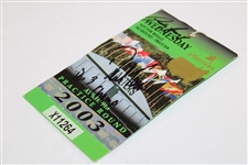 Masters Par 3 Contest Champs Harrington & Toms Signed 2003 Wednesday Ticket w/ Inscrip. JSA ALOA