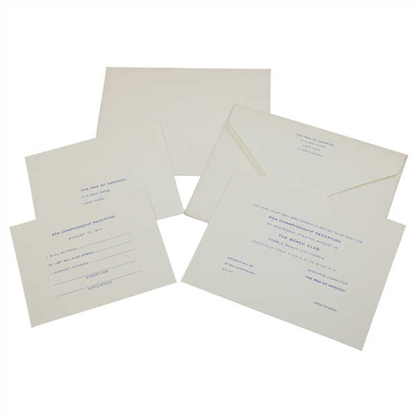 1977 PGA Championship at Pebble Beach Reception Invitations w/ Envelopes