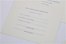 1977 PGA Championship at Pebble Beach Reception Invitations w/ Envelopes
