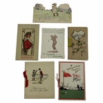 Six (6) Vintage Holiday/ Christmas/New Years Cards w/Great Color, Graphics & Greetings