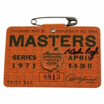 Charles Coody Signed 1971 Masters Tournament SERIES Badge #8813 JSA ALOA